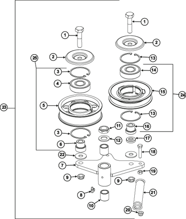 Picture for category DECK 1 WLDMNT IDLER ASSY