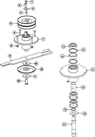Picture for category DECK 1 PULLEY & SPINDLE