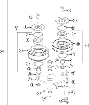 Picture for category DECK 1 WLDMNT IDLER ASSY