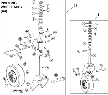 Picture for category PIVOTING WHEEL ASSY