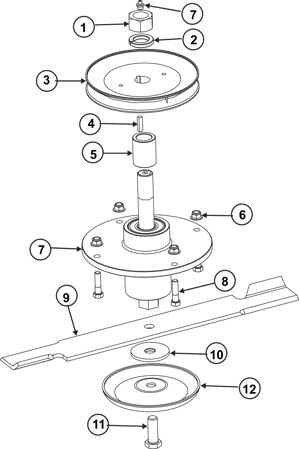 Picture for category DECK 3 PULLEY SPINDLE